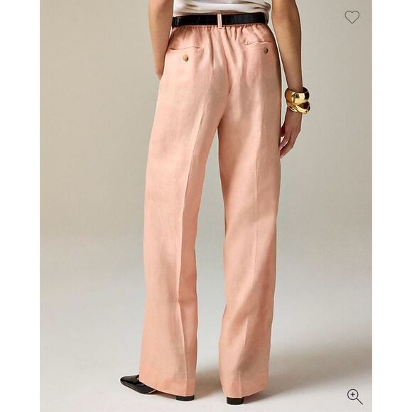 J. Crew Harbor pant in linen  Peach Clay Size M NWT CH853 - Picture 3 of 9